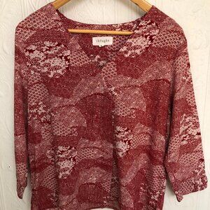 Thought British sustainable clothing boxy top japanese inspired red size 10